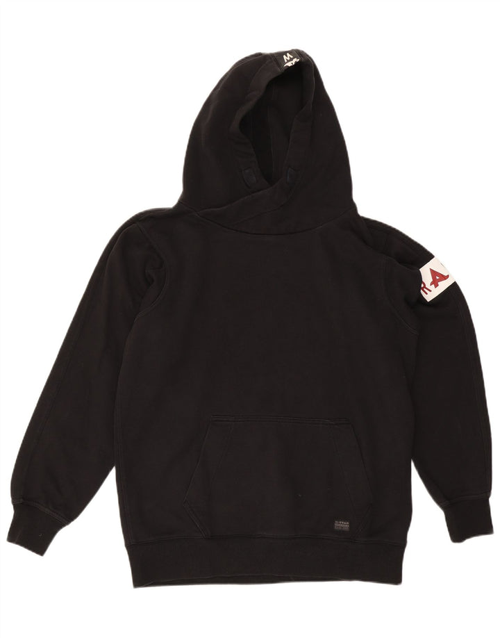 Felpa con cappuccio grafica da uomo G-Star, cotone nero medio