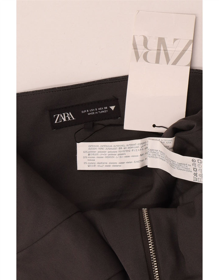 Gilet da donna Zara con scollo all'americana UK 8 piccolo poliestere gessato grigio