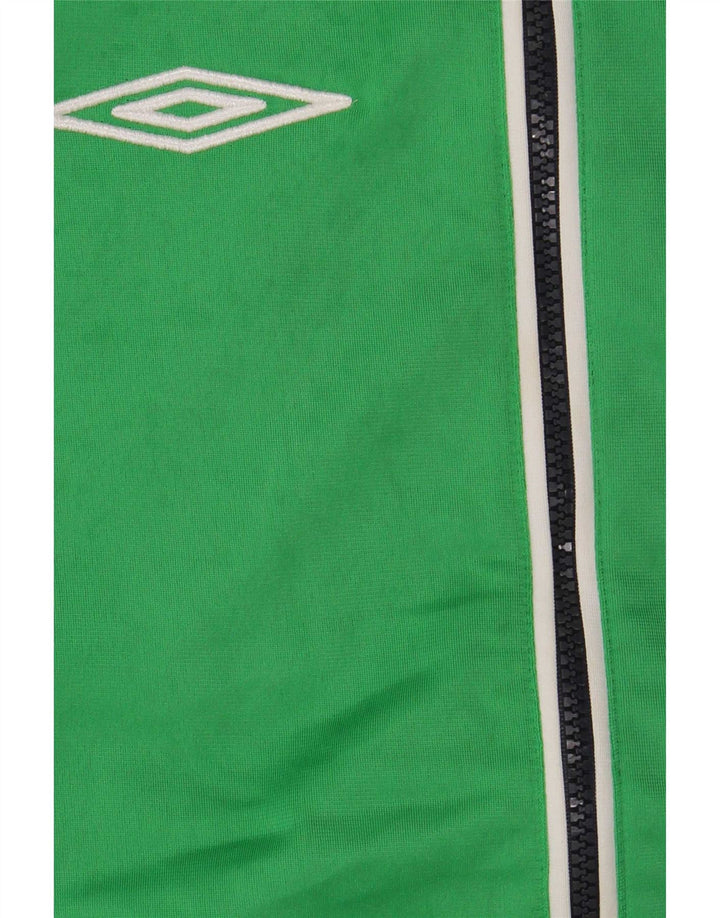 Giacca da ginnastica grafica da uomo Umbro in poliestere color block verde medio