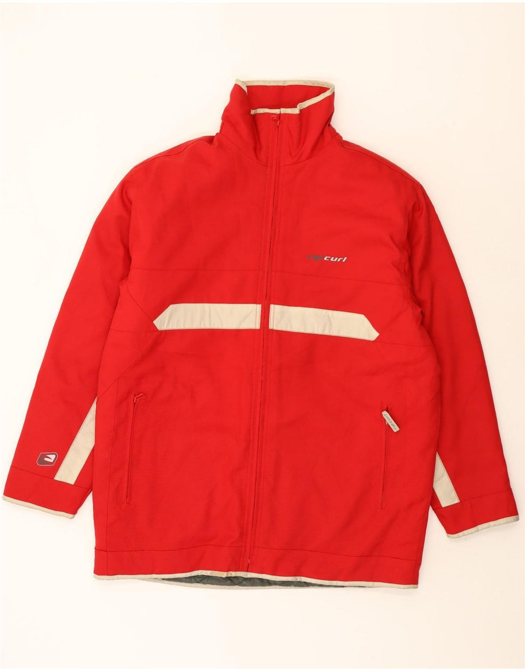 Giacca a vento da uomo Rip Curl UK 40 Large Poliestere color block rosso