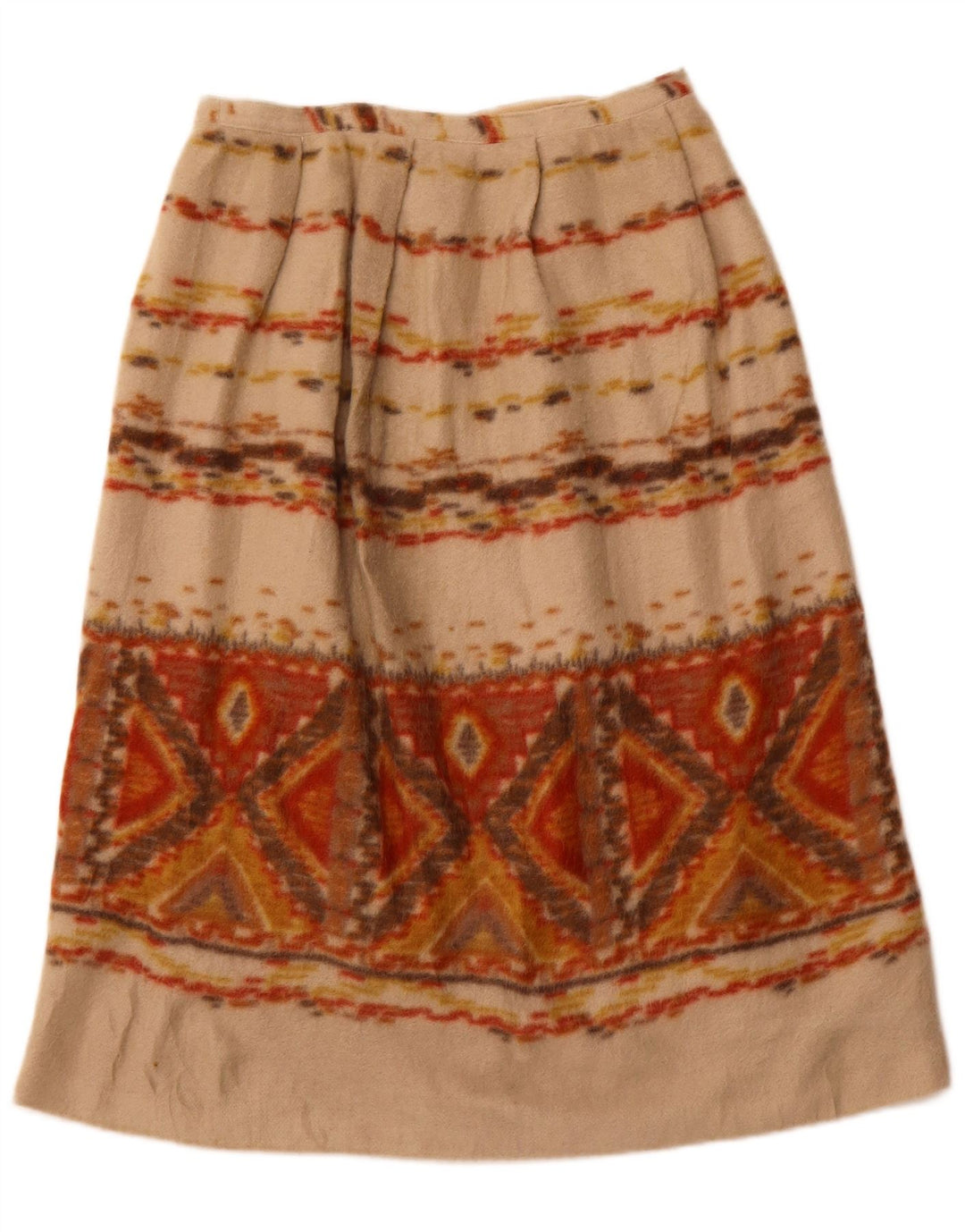 Gonna a trapezio da donna VINTAGE W28 Beige medio geometrico