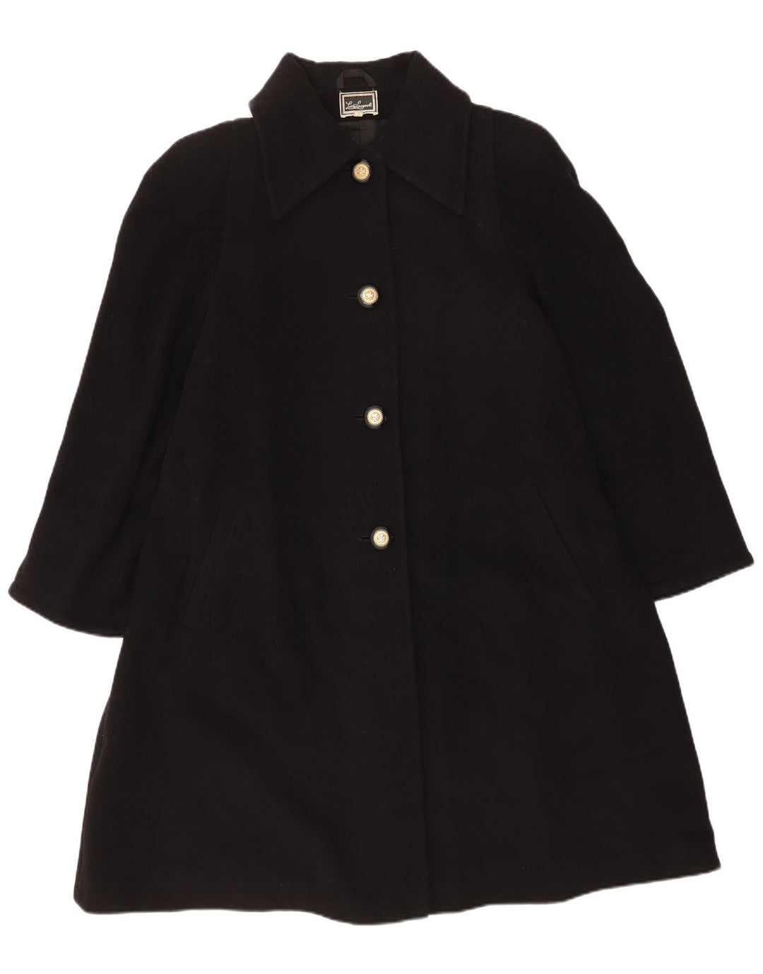 Cappotto da donna Luisa Spagnoli UK 14 medio nero in lana vergine