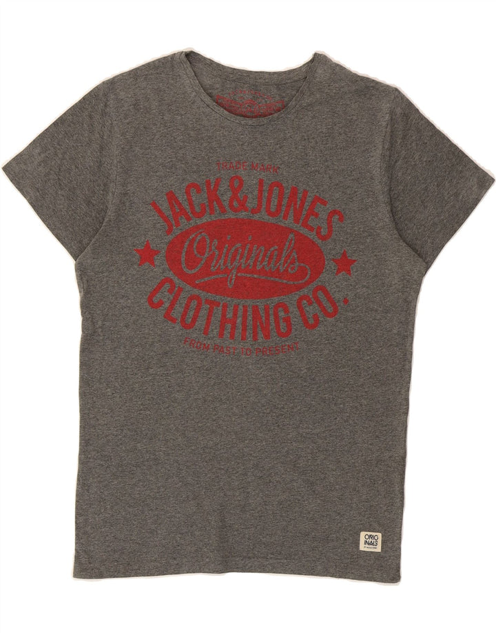 JACK & JONES Mens Graphic T-Shirt Top Small Grey Cotton Vintage Jack & Jones and Second-Hand Jack & Jones from Messina Hembry 