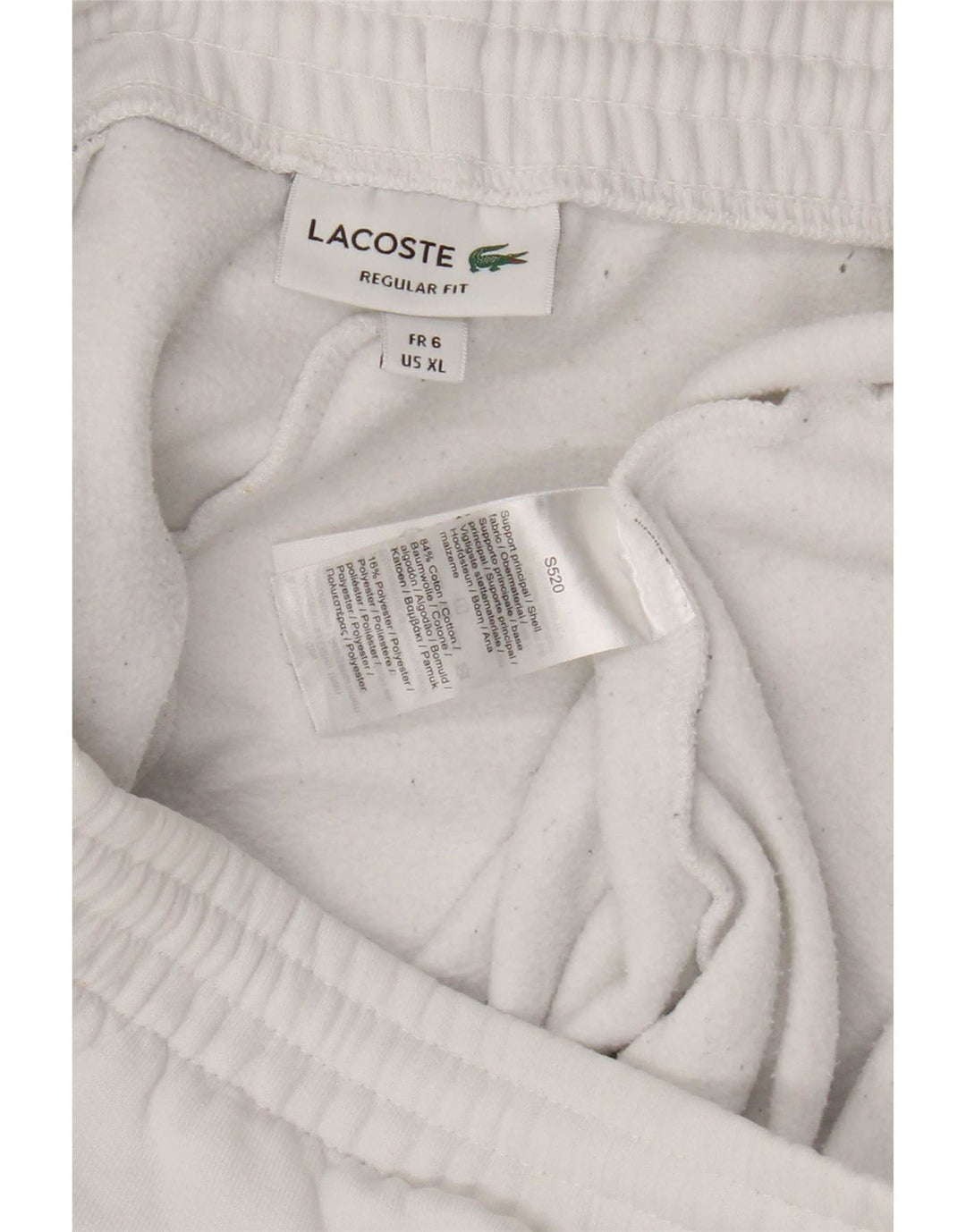 Pantaloncini sportivi vestibilità regolare da uomo Lacoste taglia 6 XL cotone bianco