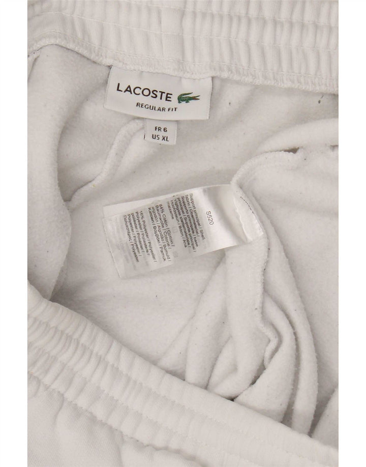 Pantaloncini sportivi vestibilità regolare da uomo Lacoste taglia 6 XL cotone bianco