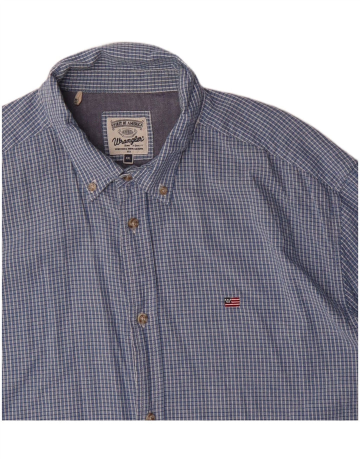 Camicia da uomo Wrangler 2XL in cotone a quadri blu