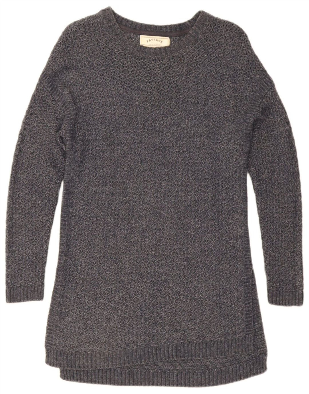 Maglione maglione con scollo a barca lungo da donna Fat Face UK 12 Grigio medio