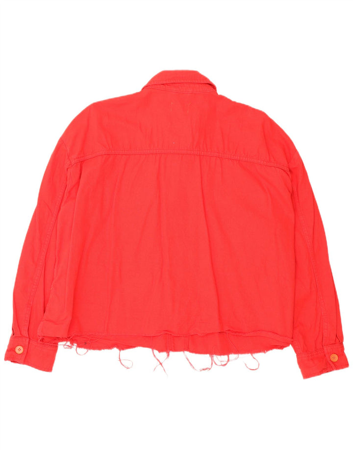 Topshop Giacca bomber oversize da donna Petite Crop UK 16 Large Red Cotton
