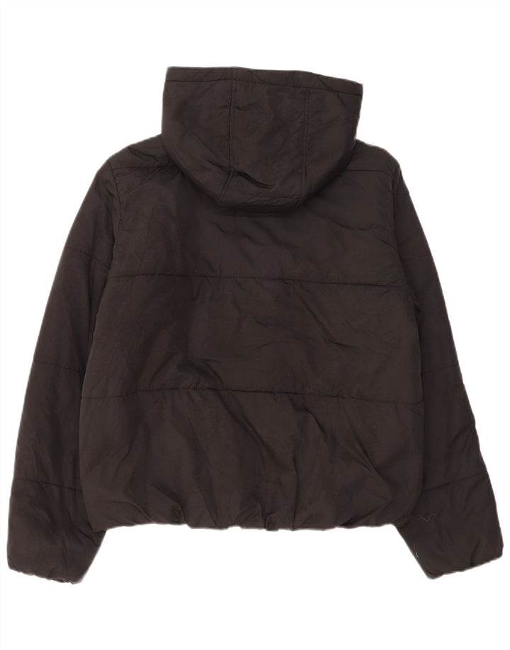 Giacca imbottita con cappuccio da donna Marks & Spencer UK 12 medio poliestere nero
