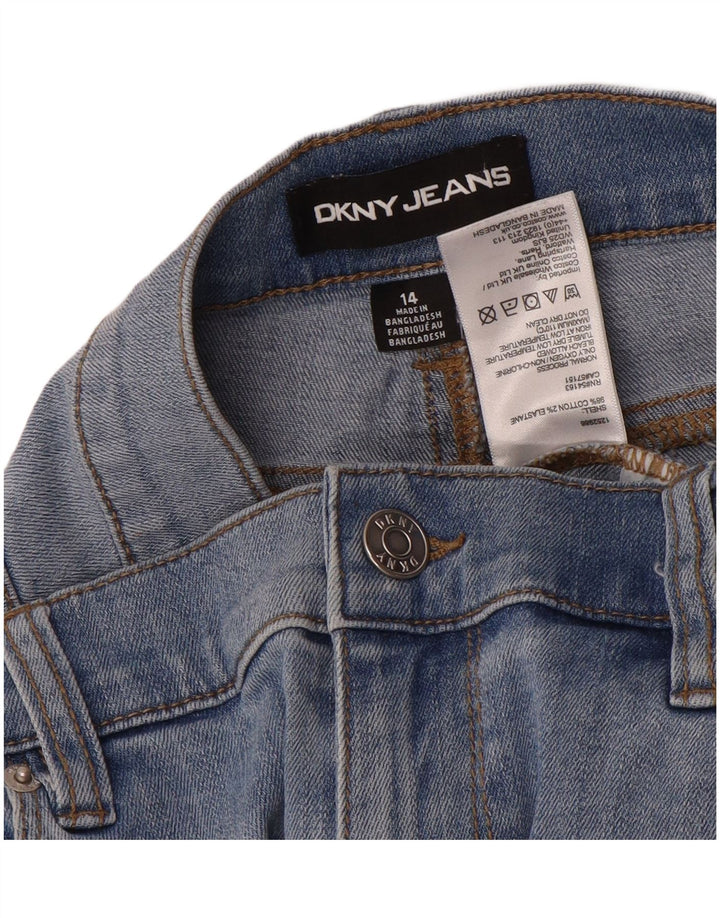 Pantaloncini di jeans da donna Dkny US 14 XL W32 cotone blu