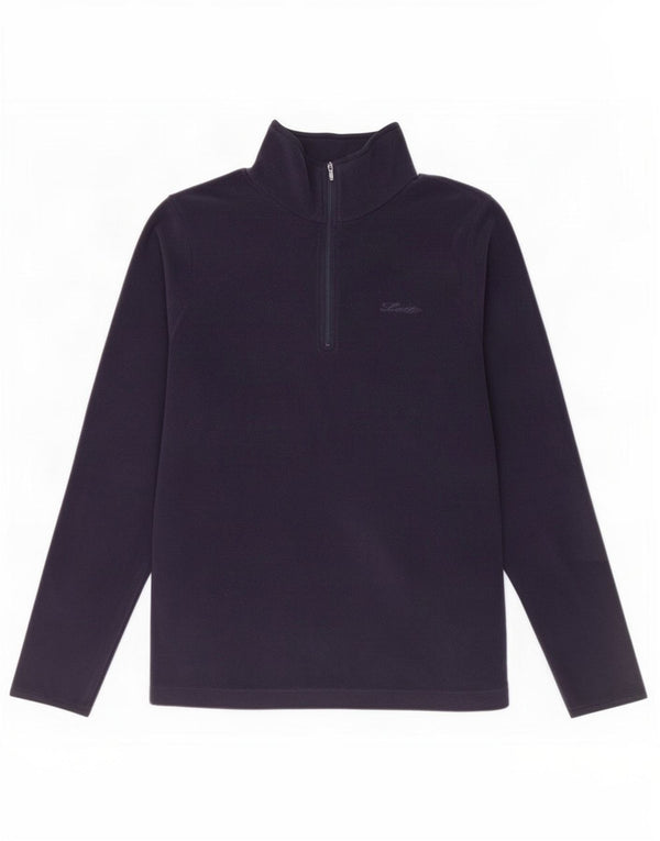 Maglione in pile da uomo Lotto con zip e collo piccolo in poliestere blu navy