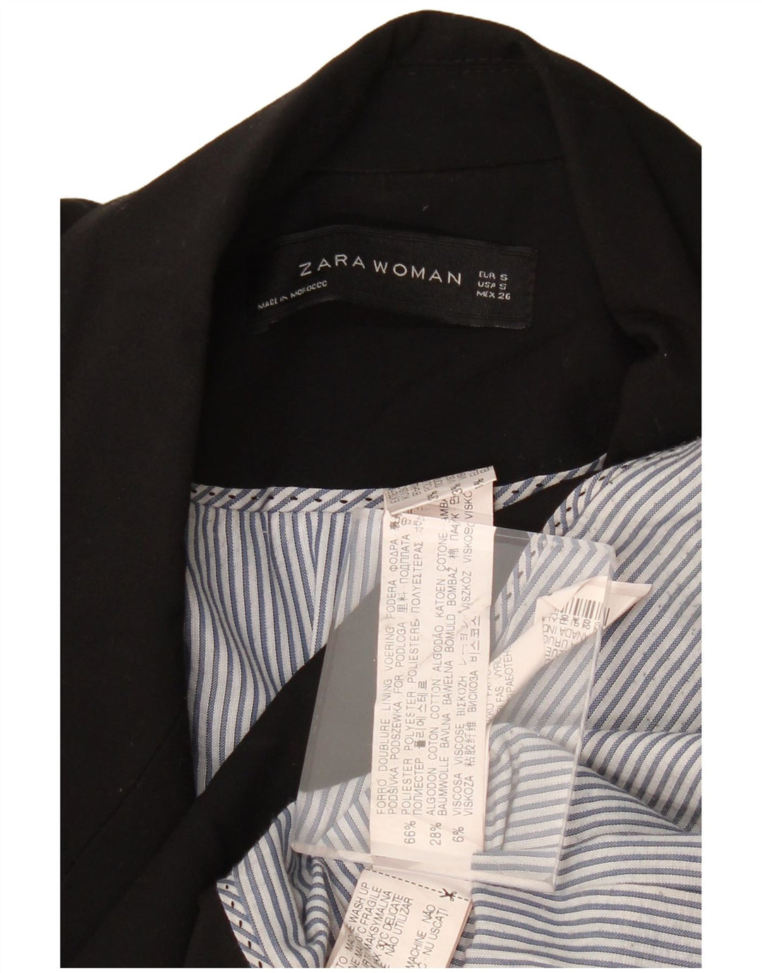 Giacca Blazer a 1 Bottone ZARA da Donna UK 10 Piccola in Poliestere Nero