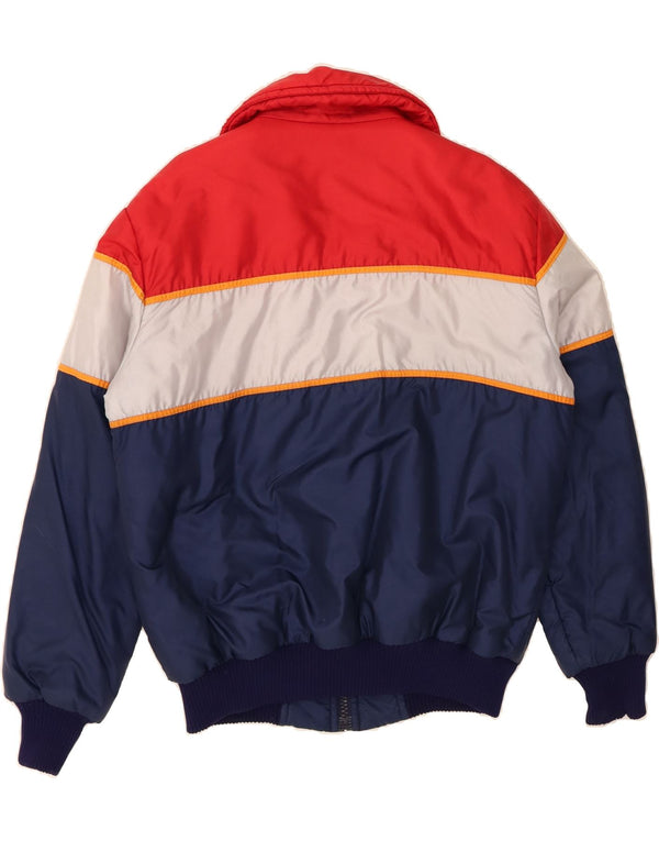 Giacca imbottita da uomo VINTAGE UK 40 grande poliammide a blocchi di colore multicolore
