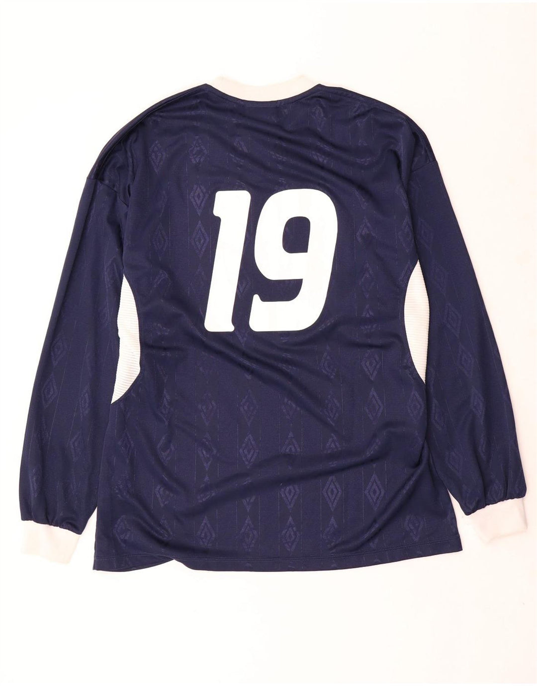 Umbro Top grafico da uomo manica lunga XL blu navy geometrico in poliestere