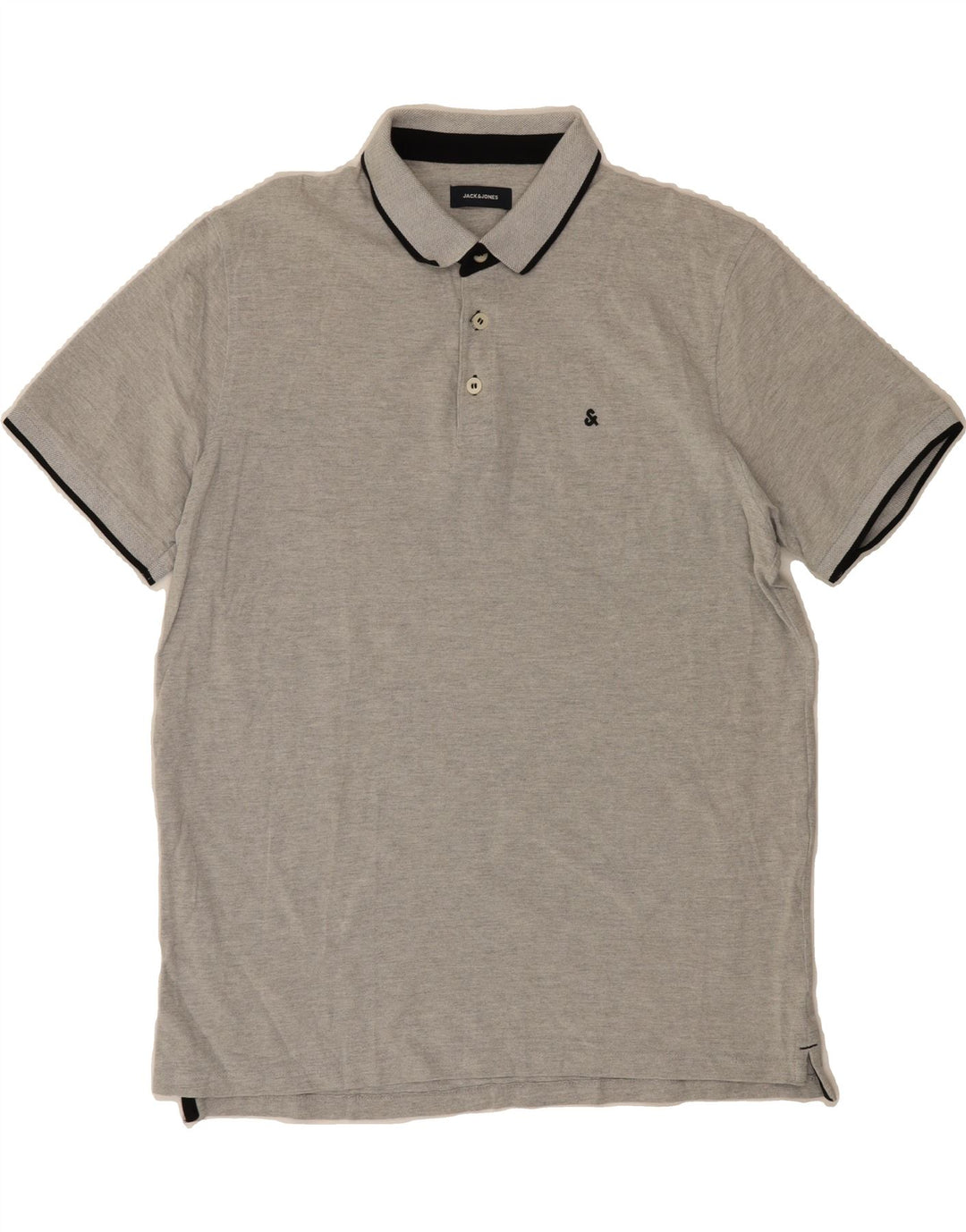 JACK & JONES Mens Polo Shirt 2XL Grey Cotton Vintage Jack & Jones and Second-Hand Jack & Jones from Messina Hembry 