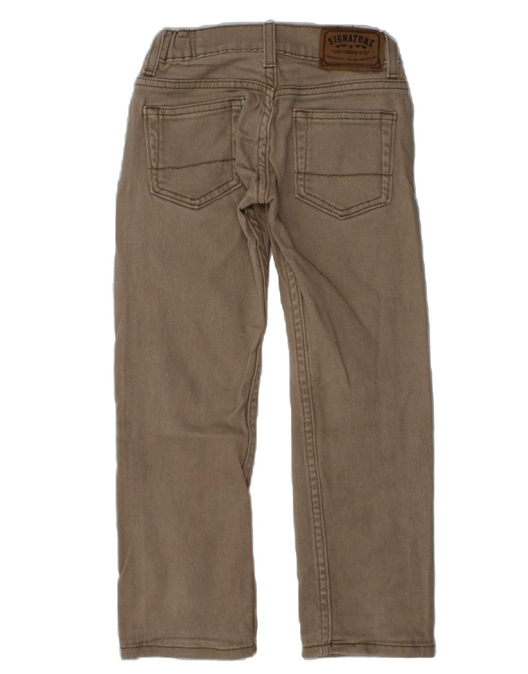 SIGNATURE BY LEVI'S Boys Straight Jeans 5-6 Years W22 L20  Brown Cotton | Vintage Signature By Levi's | Thrift | Second-Hand Signature By Levi's | Used Clothing | Messina Hembry 