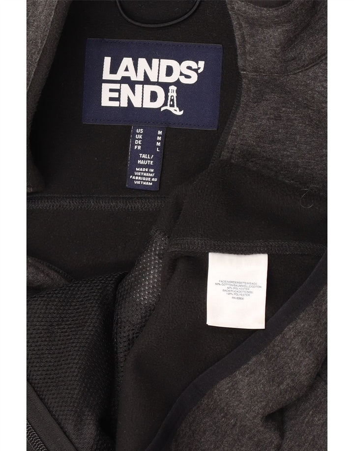 Giacca da ginnastica da uomo Lands End in cotone chiazzato grigio medio