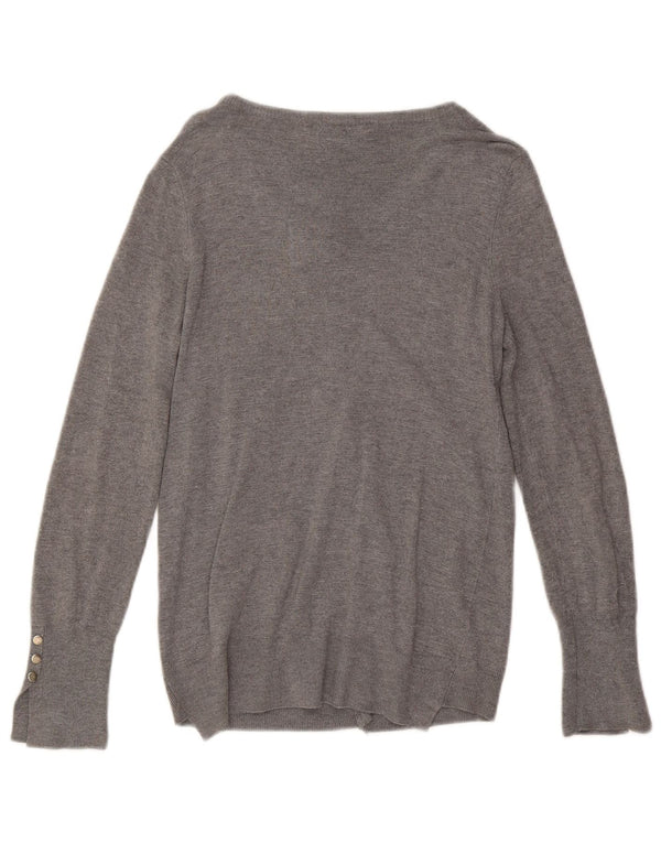 Maglione cardigan da donna Zara UK 14 grande grigio