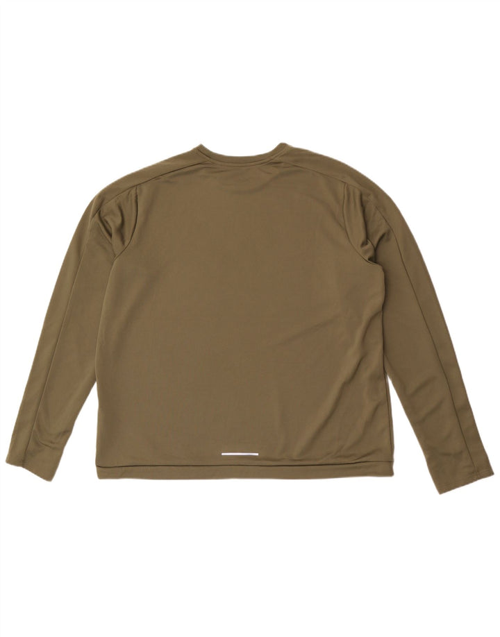 Maglia Nike Dri Fit da uomo a maniche lunghe XL in poliestere kaki