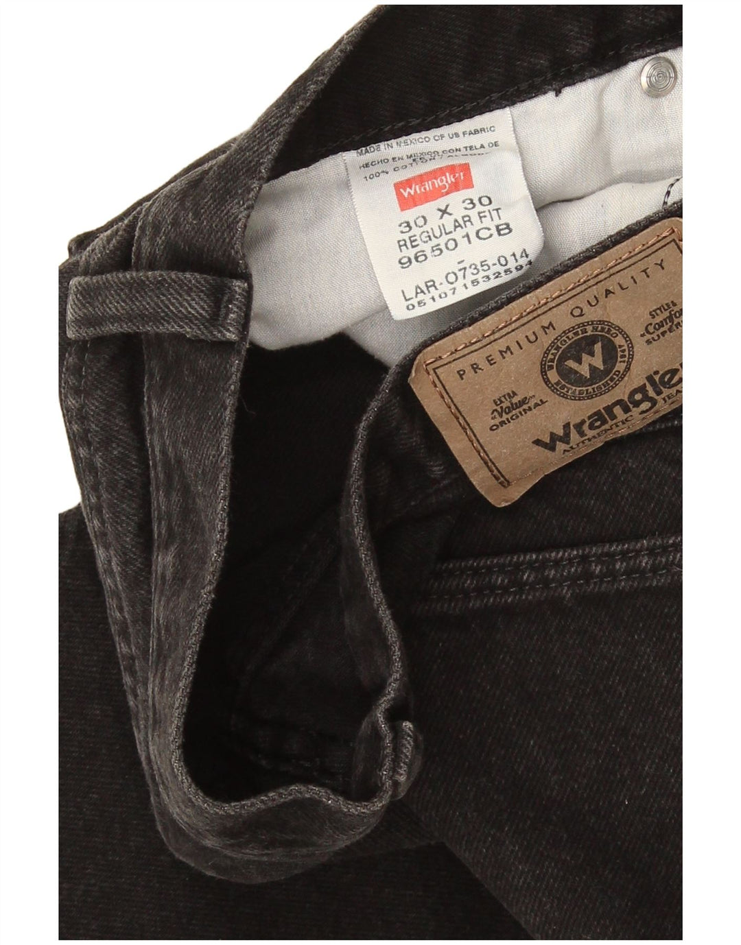 Jeans dritti da uomo Wrangler vestibilità regolare W30 L30 cotone nero
