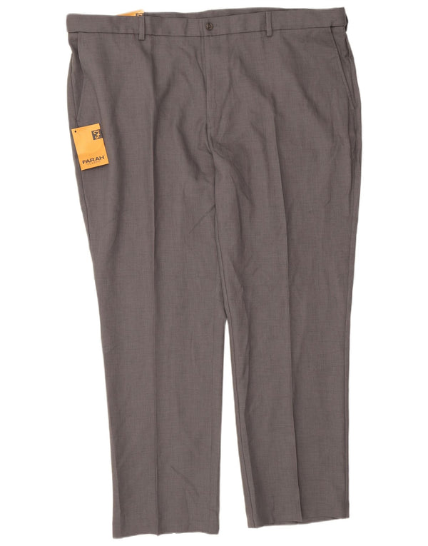Pantaloni chino dritti da uomo Farah W48 L31 poliestere grigio