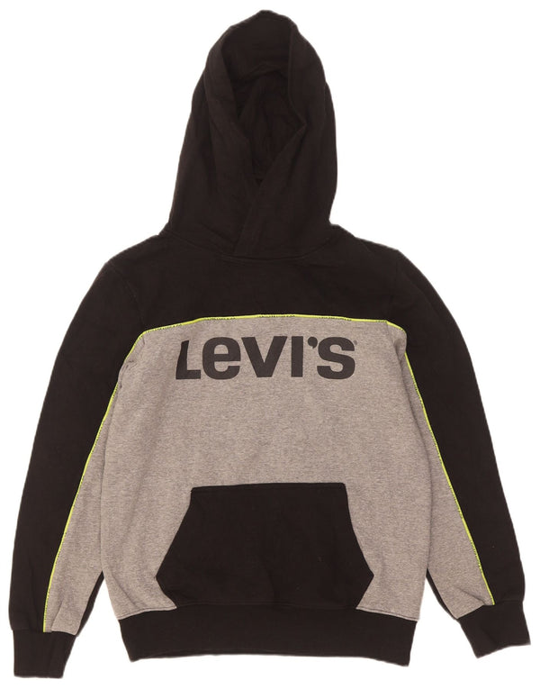Maglione con cappuccio grafico per ragazzi Levi's 12-13 anni Large in cotone color block grigio