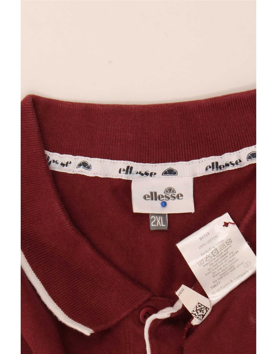 Polo da uomo Ellesse 2XL in cotone bordeaux