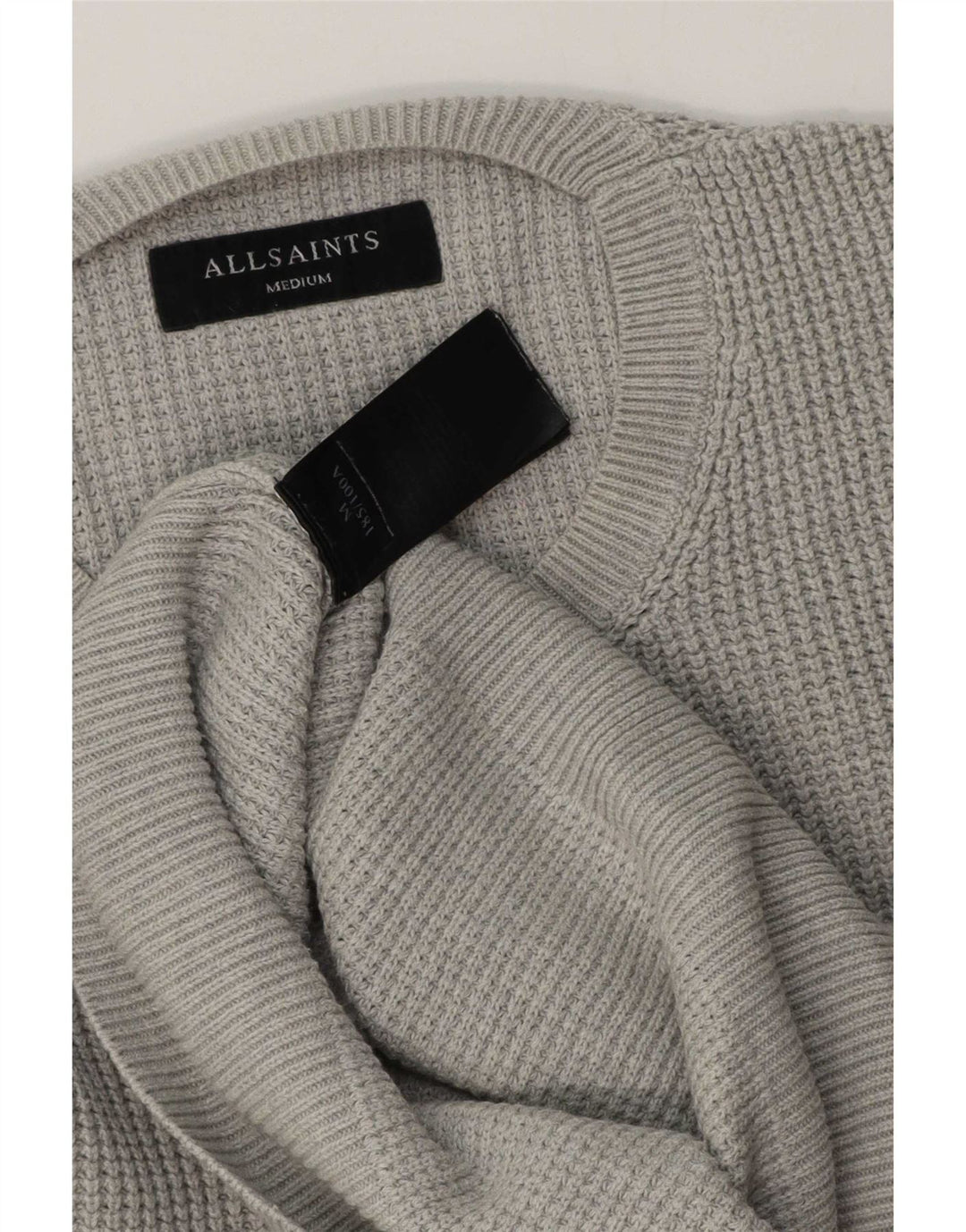 Maglione maglione girocollo da uomo All Saints in cotone grigio medio