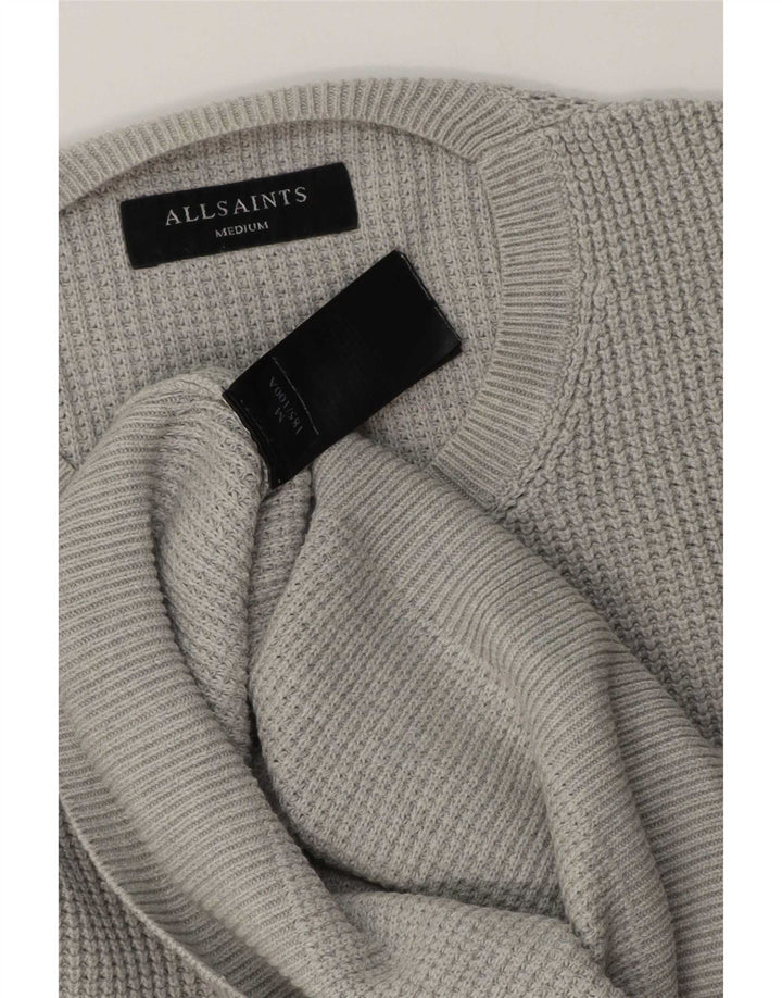 Maglione maglione girocollo da uomo All Saints in cotone grigio medio