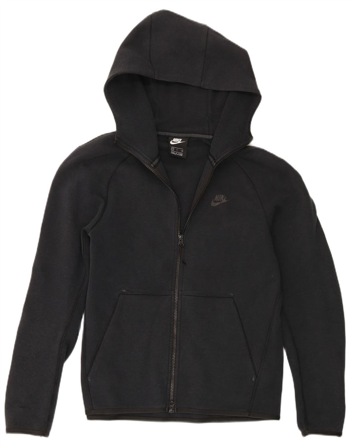 Felpa con cappuccio e zip Nike da uomo piccola in cotone nero