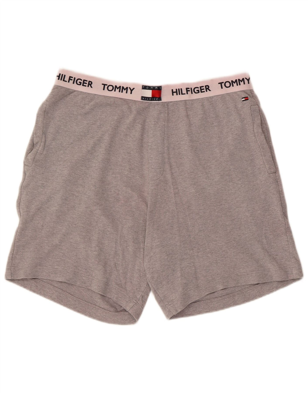Pantaloncini sportivi grafici da uomo Tommy Hilfiger in cotone grigio medio