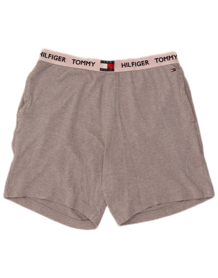 Pantaloncini sportivi grafici da uomo Tommy Hilfiger in cotone grigio medio