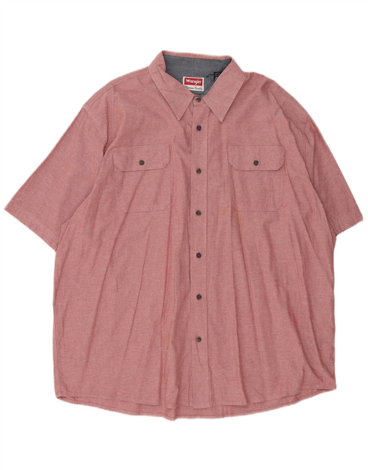 Camicia a maniche corte da uomo Wrangler 2XL cotone rosa