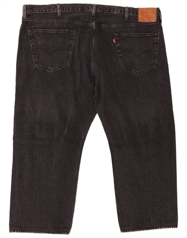 LEVI'S Uomo 501 Jeans Cropped W48 L26 Cotone Grigio