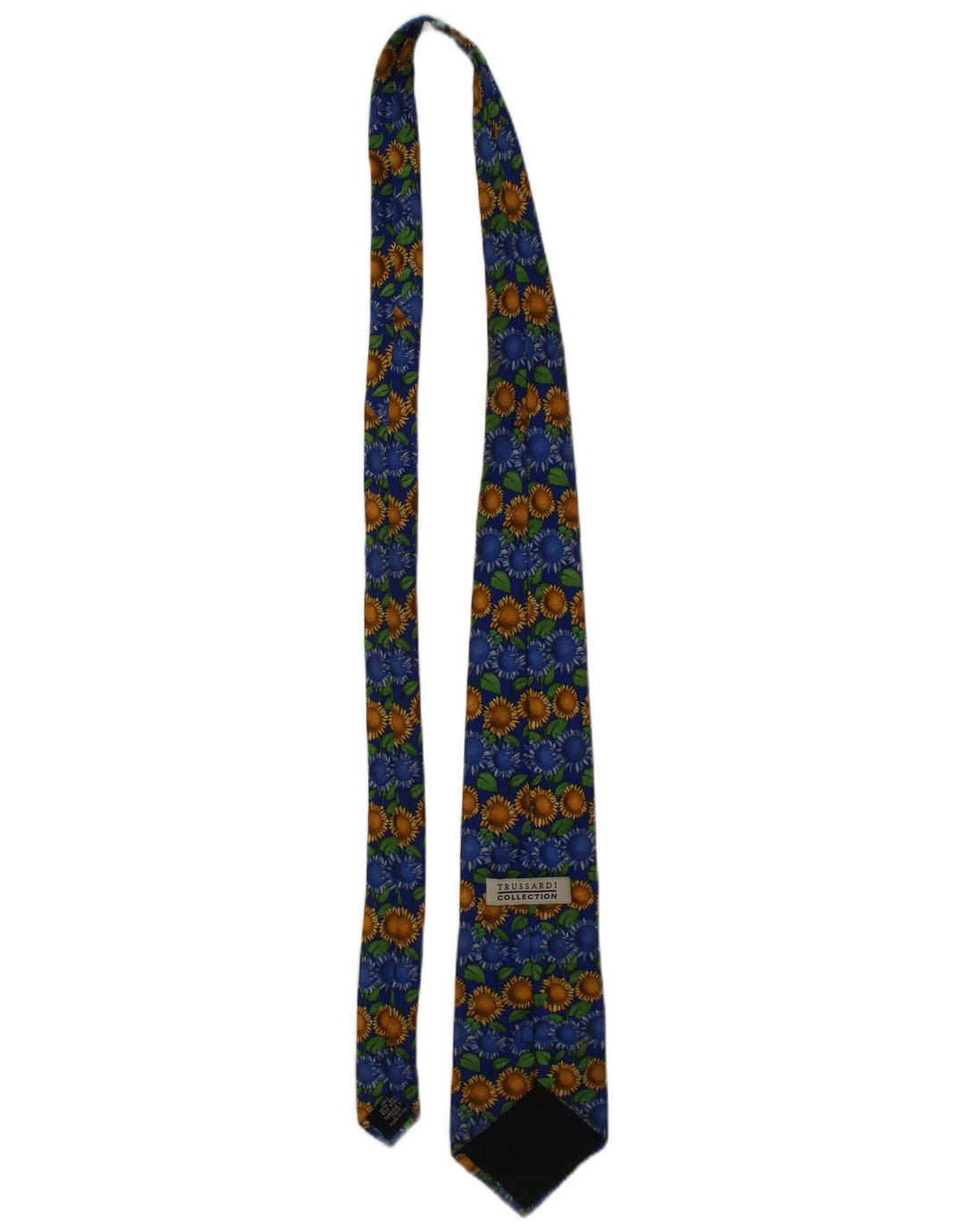 Cravatta Trussardi Uomo Grafica Taglia Unica Seta Floreale Blu