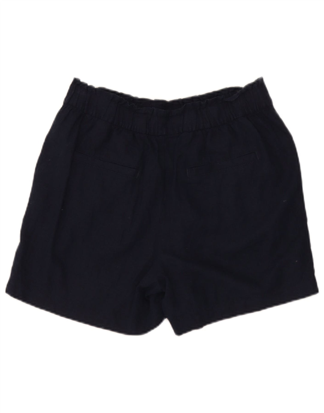 Pantaloncini casual da donna Marks & Spencer UK 12 medi W32 blu navy lino