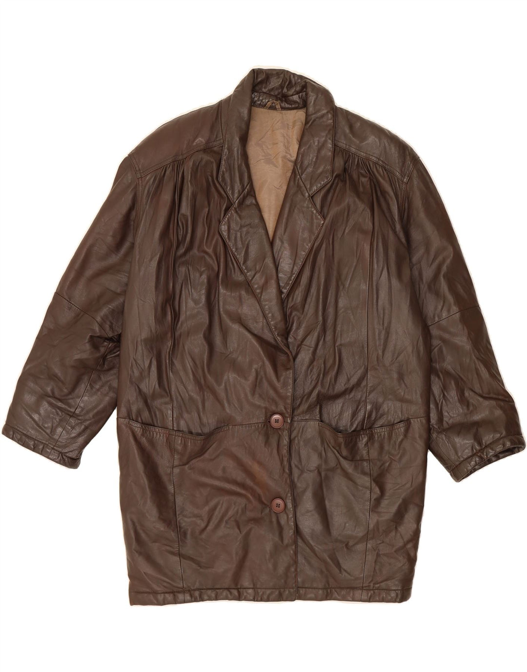 CONBIPEL Womens Leather Coat UK 20 2XL Brown Leather Vintage Conbipel and Second-Hand Conbipel from Messina Hembry 