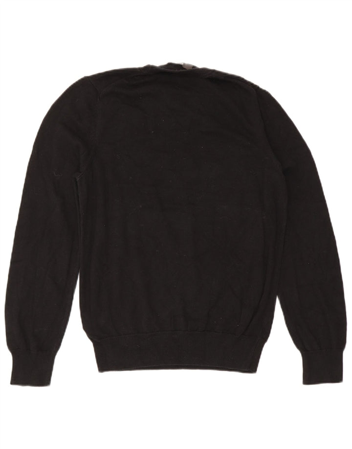 Maglione maglione girocollo da donna Marks & Spencer UK 10 piccolo cotone nero