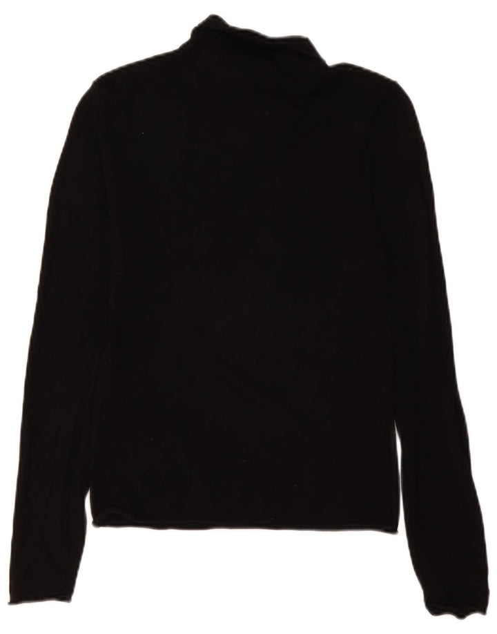 Maglione maglione a collo alto da donna Zara UK 12 viscosa nera media
