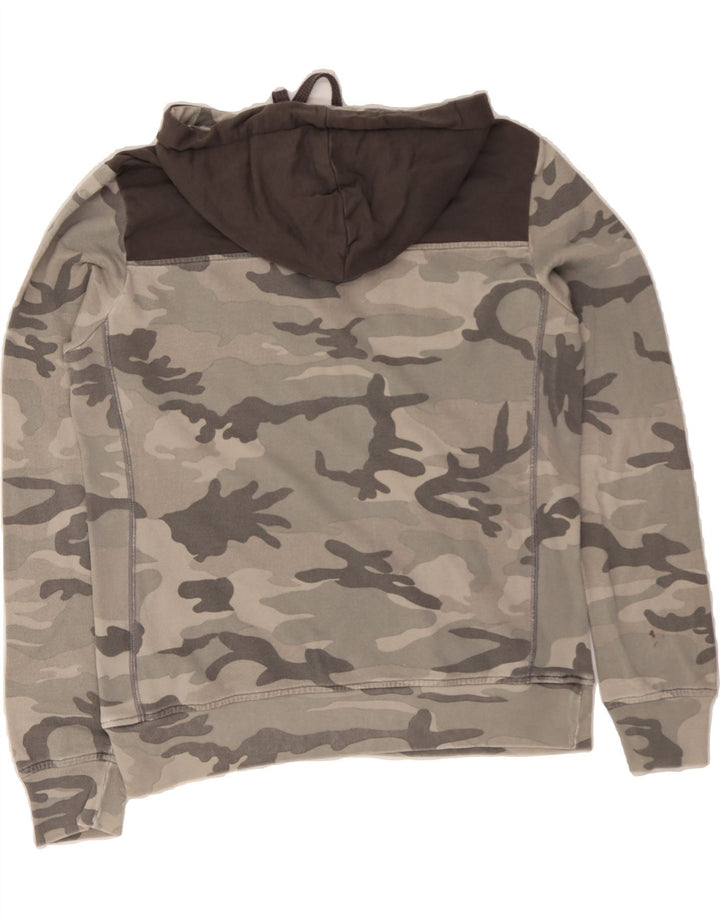 CONVERSE Mens Graphic Hoodie Jumper Medium Grey Camouflage Cotton Vintage Converse and Second-Hand Converse from Messina Hembry 