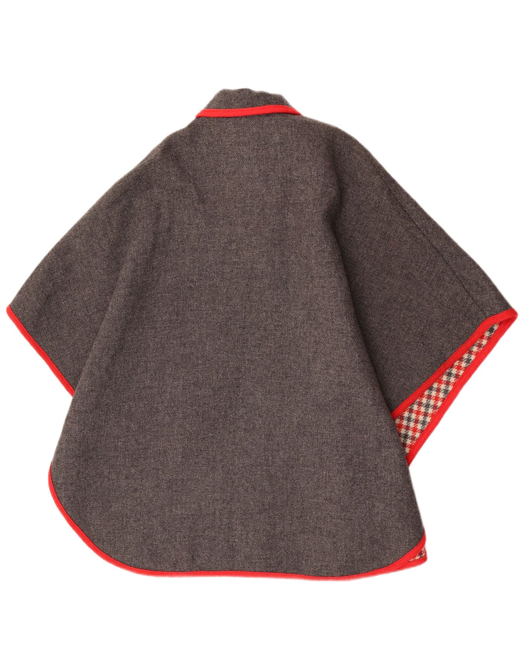 Cappotto vintage da donna a mantella, taglia unica, in lana grigia