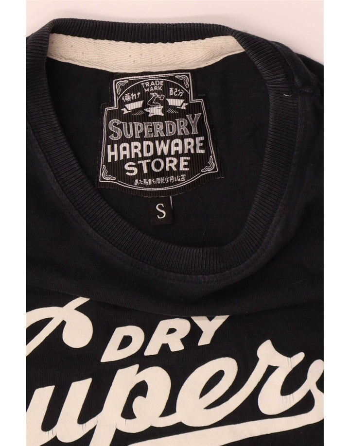 T-shirt grafica da uomo Superdry Top Small in cotone blu navy