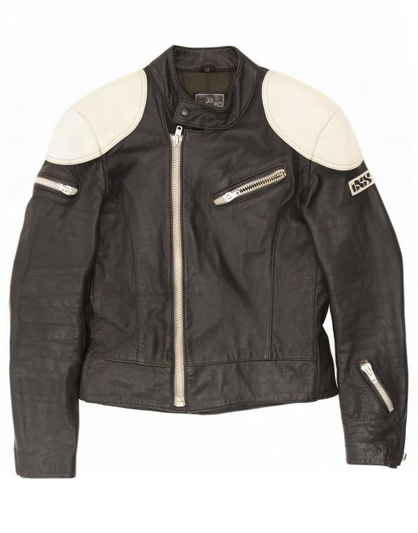 Giacca da pilota in pelle da uomo IXS EU 50 Medium Black Colourblock