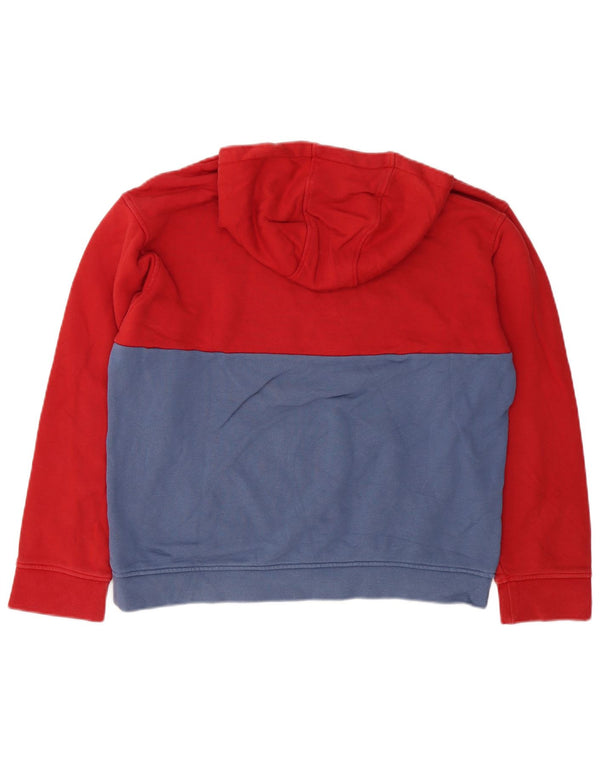Felpa con cappuccio grafica Loose Fit da uomo Adidas XS in cotone color block rosso