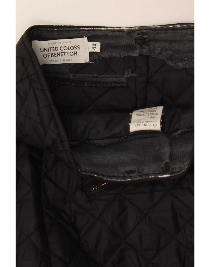 Minigonna trapuntata donna Benetton IT 44 Medium W30 Nero Poliammide