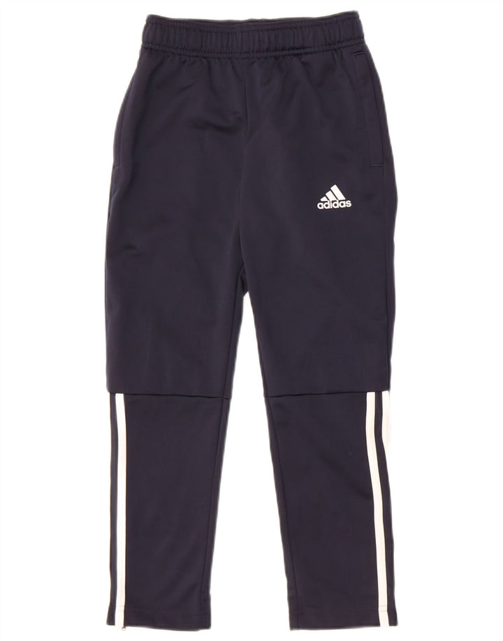 Pantaloni della tuta da ragazzo Adidas 7-8 anni in poliestere blu navy