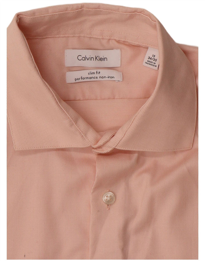 CALVIN KLEIN Camicia slim fit da uomo taglia 15 cotone rosa medio