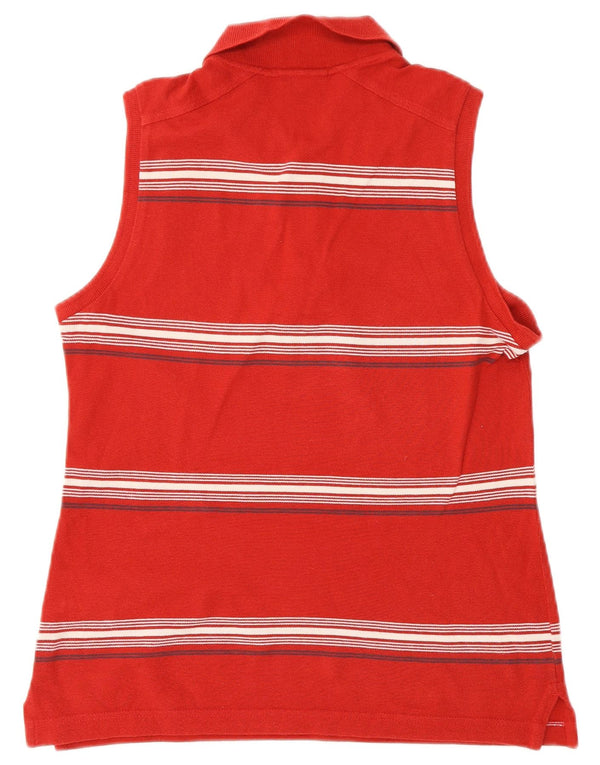 Polo senza maniche da donna Lotto UK 12 Cotone a righe rosse medie