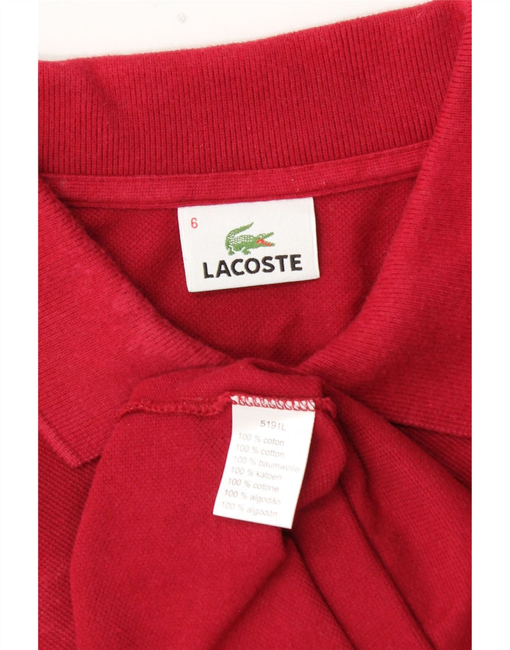 Polo da uomo LACOSTE taglia 6 XL in cotone rosso