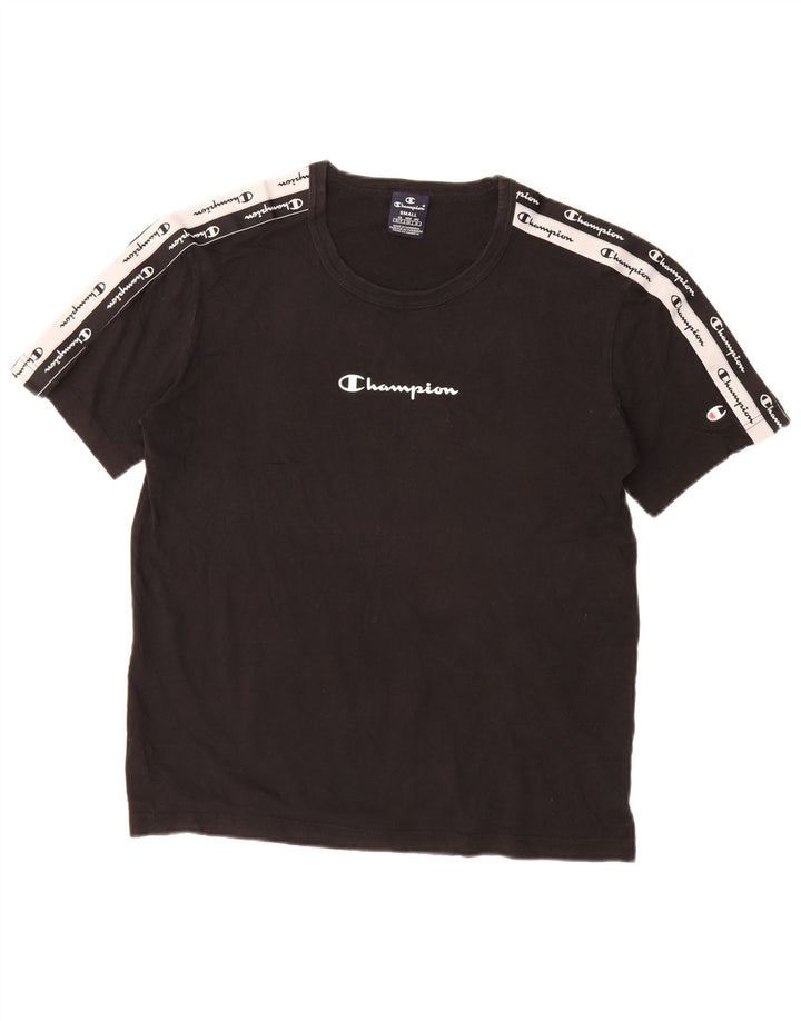 T-shirt grafica da uomo CHAMPION Top piccola nera